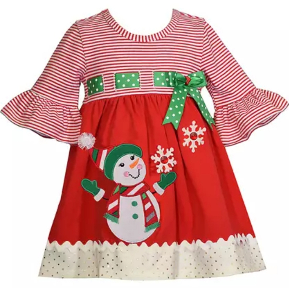 Bonnie Baby Snowman Christmas Dress 18 Months